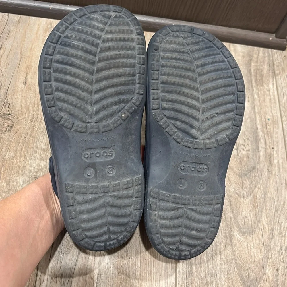 Crocs Baya Lined‎ Navy Blue Comfort Clogs Shoes Size 3 Youth